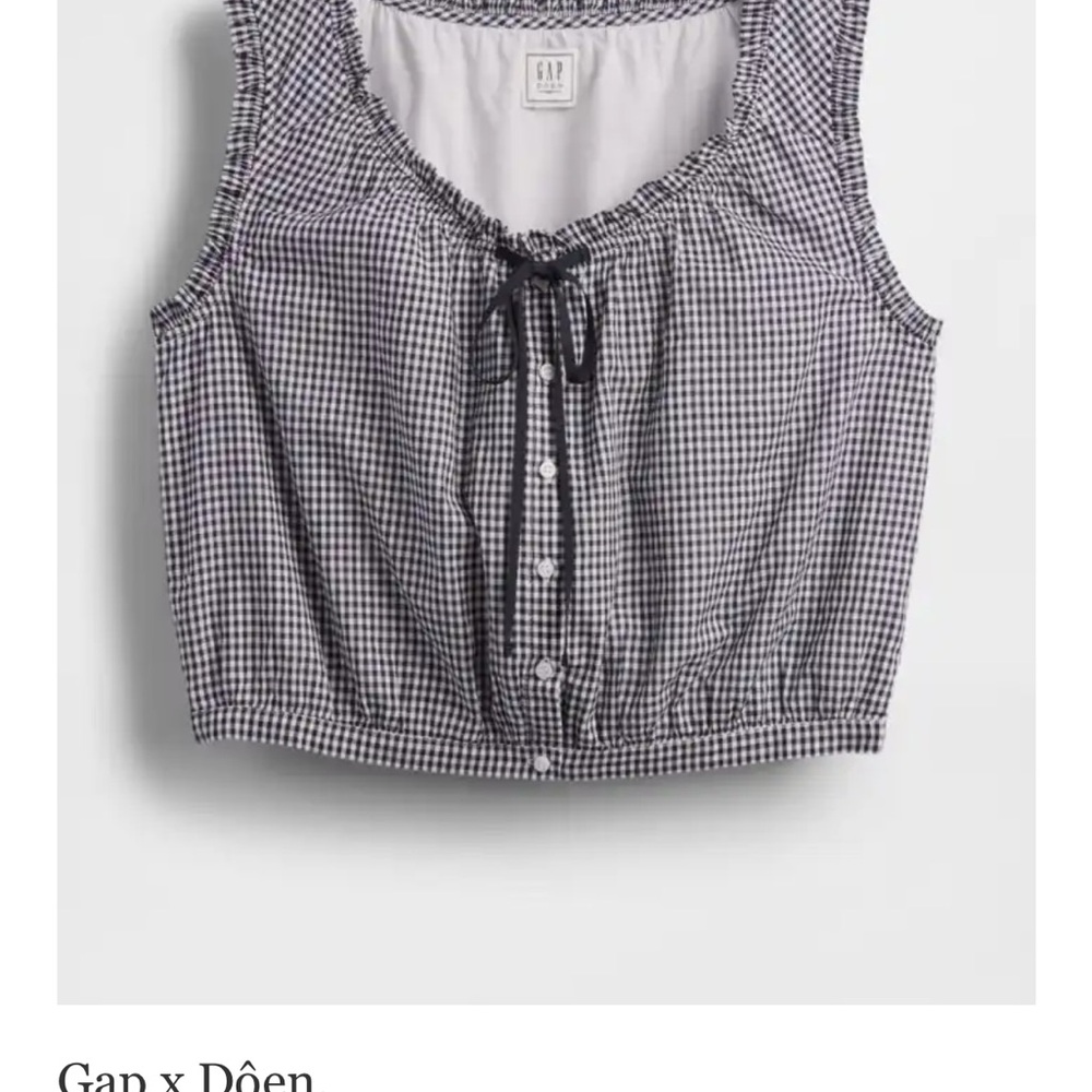 Gap × DÔEN Gingham Cropped Tank Top NWT